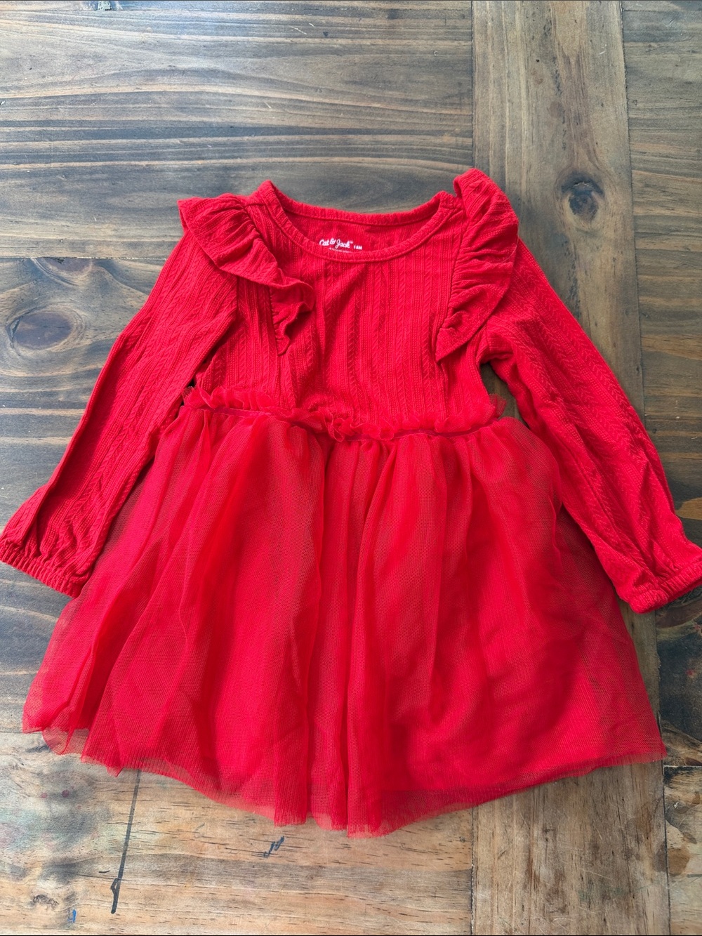 Cat & Jack Red Long-Sleeve Tulle Dress